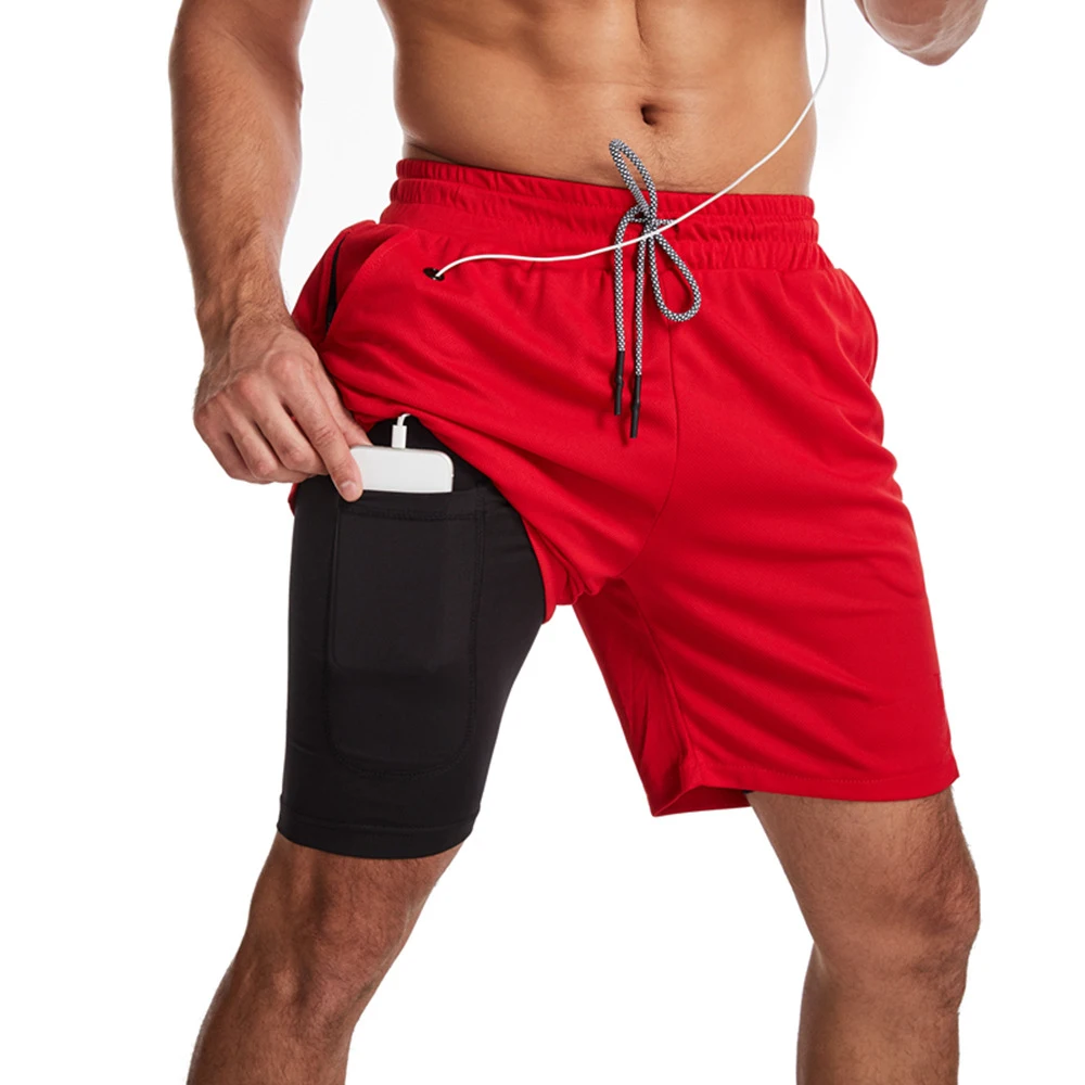 Pantalones cortos GITF 2 en 1 para hombre, pantalones cortos deportivos para correr de 7 pulgadas, pantalones cortos de entrenamiento de secado rápido, pantalones cortos de entrenamiento para correr lento, pantalones cortos de gimnasio para Fitness