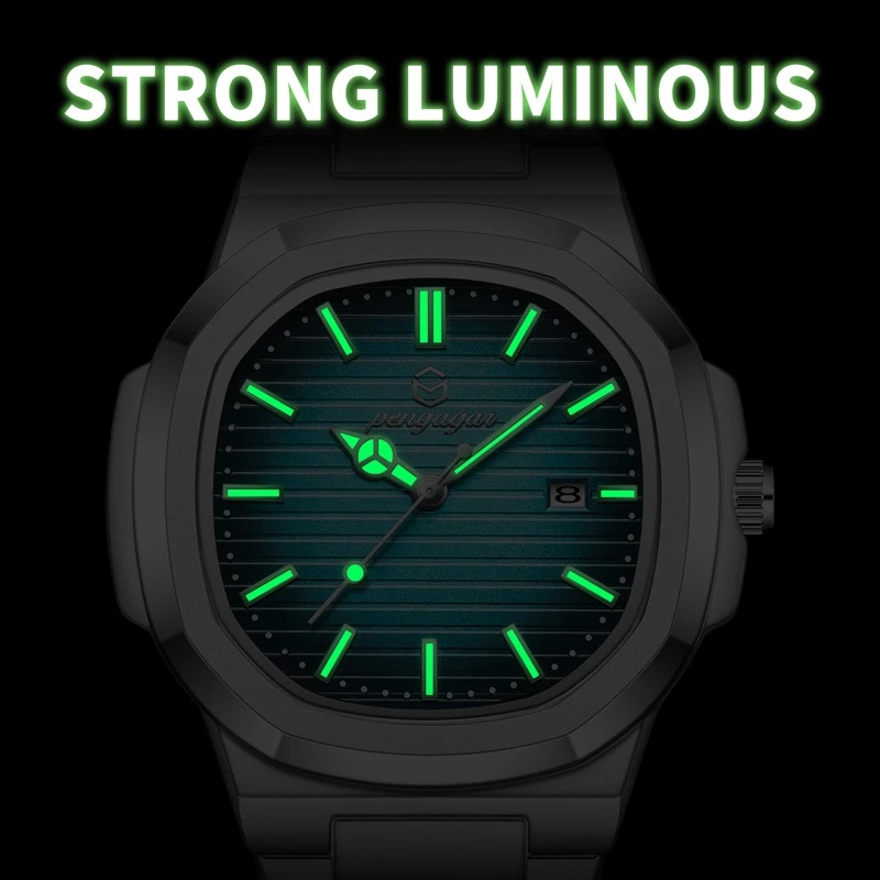 Reloj de Hombre Militar de Lujo 2026, Cuadrado, Resistente al Agua, Luminoso, con Fecha y Día de la Semana, de Acero Inoxidable, de Cuarzo, con Caja