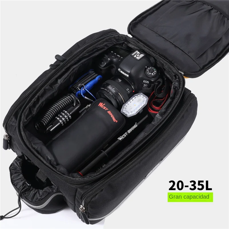 WEST BIKING-bolsa impermeable 3 en 1 para maletero de bicicleta, bolsa para bicicleta de montaña y carretera, portaequipajes de viaje de gran capacidad, alforjas para asiento de sillín