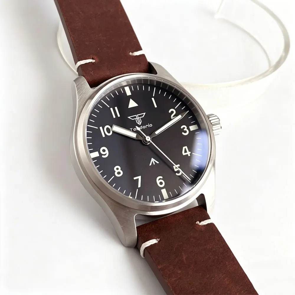 Reloj de Pulsera Tandorio de 39 mm, de Acero Inoxidable, con Movimiento de Cuarzo, Cristal de Zafiro, Resistente al Agua hasta 200 m, Movimiento VH31 con Segundero Continuo, Luminoso, Estilo Retro para Hombre
