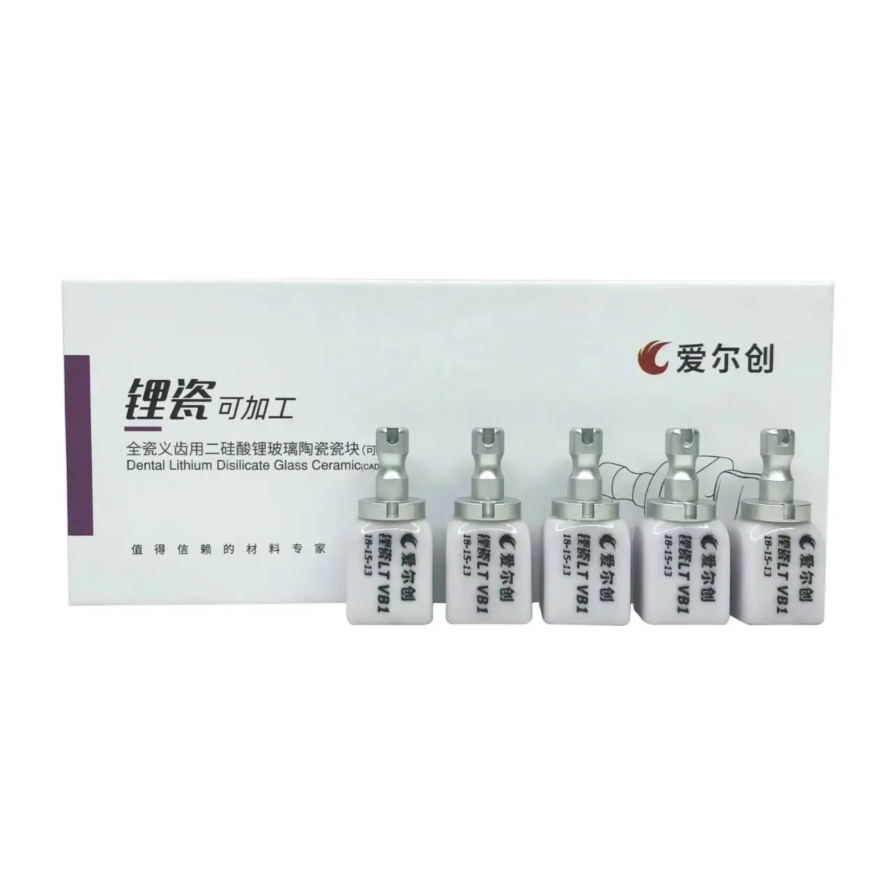 Bloques de Cerámica de Disilicato de Litio Upcera UP-CAD C14 HT/LT para CAD CAM, Materiales Dentales para Coronas y Carillas Individuales