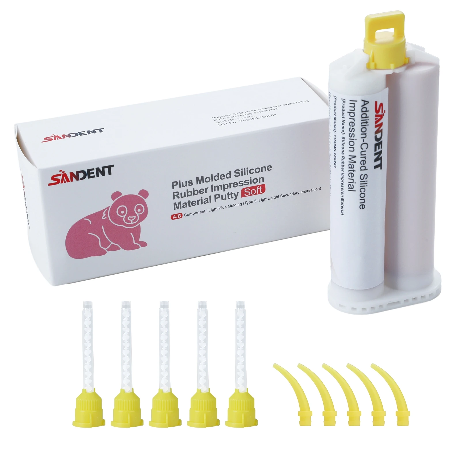 Material de Impresión Dental SANDENT, 50 ml, Material de Impresión de Silicona, Elastómero de Silicona Ligero para Dentistas