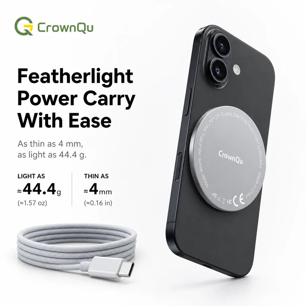 Cargadores Inalámbricos Qi2.2 de 25W con Carga Rápida por Inducción Magnética para Macsafe iPhone 17 16 15 ProMax ‌   Airpods Serie 5W Xiaomi Samsung