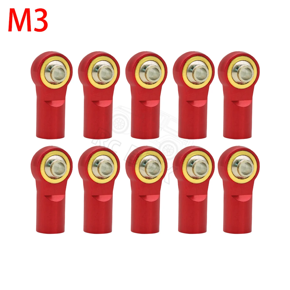 Metal M3 M4 enlace barra de acoplamiento extremo rótula amortiguador rótula para 1/10 RC coche trepador AXIAL SCX10 Tamiya CC01 YK4102