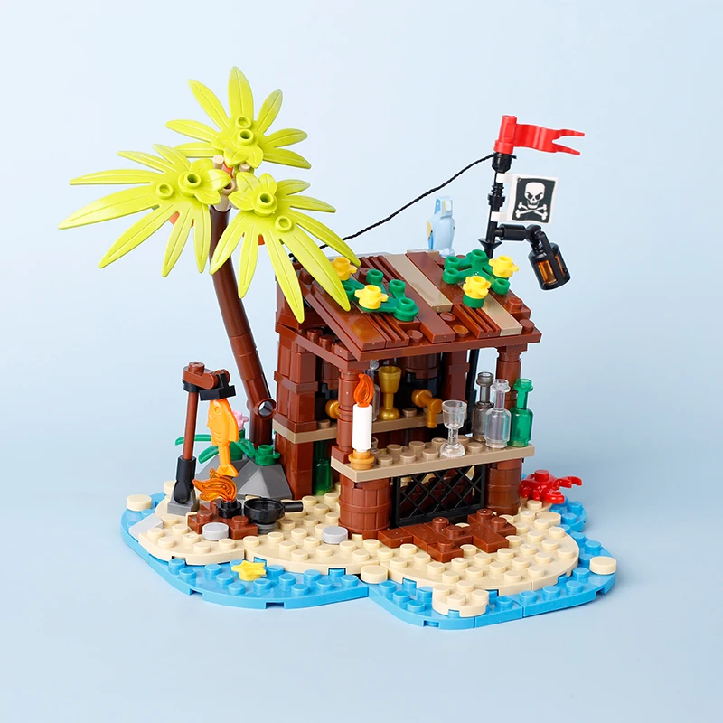 Tablero de anuncios MOC, bloques de construcción, fuente de granja de abejas, hoguera, estufa, ciudad Medieval, vista a la calle, puente de pared de agua, señal de carretera, juguete de ladrillo
