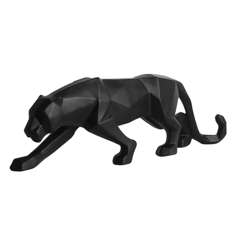 Estatua de pantera para decoración del hogar, estatuilla de Animal, escultura de leopardo de resina de estilo geométrico abstracto, artesanías de decoración de escritorio para el hogar y la Oficina