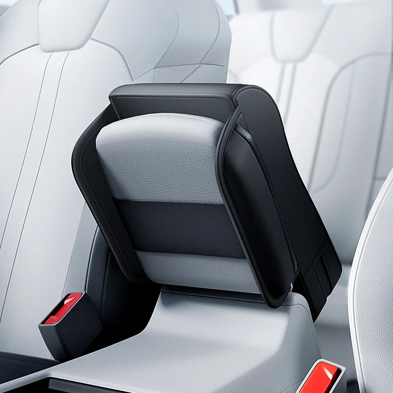 Caja de reposabrazos para coche, almohadilla de altura, soporte Universal para reposabrazos Central, cubierta de reposabrazos de cuero para coche con soporte para pañuelos, cubierta para reposabrazos