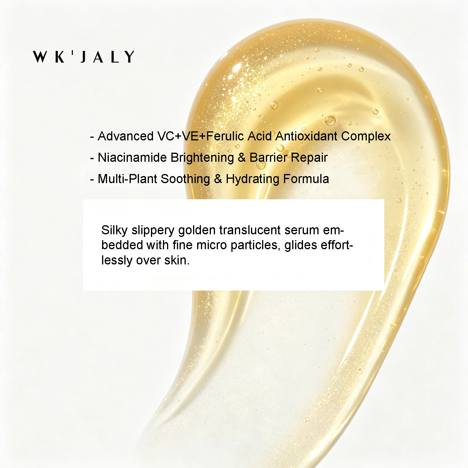 Suero Diario Antioxidante con Melanina WK JALY, con Aceite de Baobab, Aceite de Marula, Corrector de Manchas Oscuras y Opacidad, Esencia para un Brillo Uniforme de la Piel
