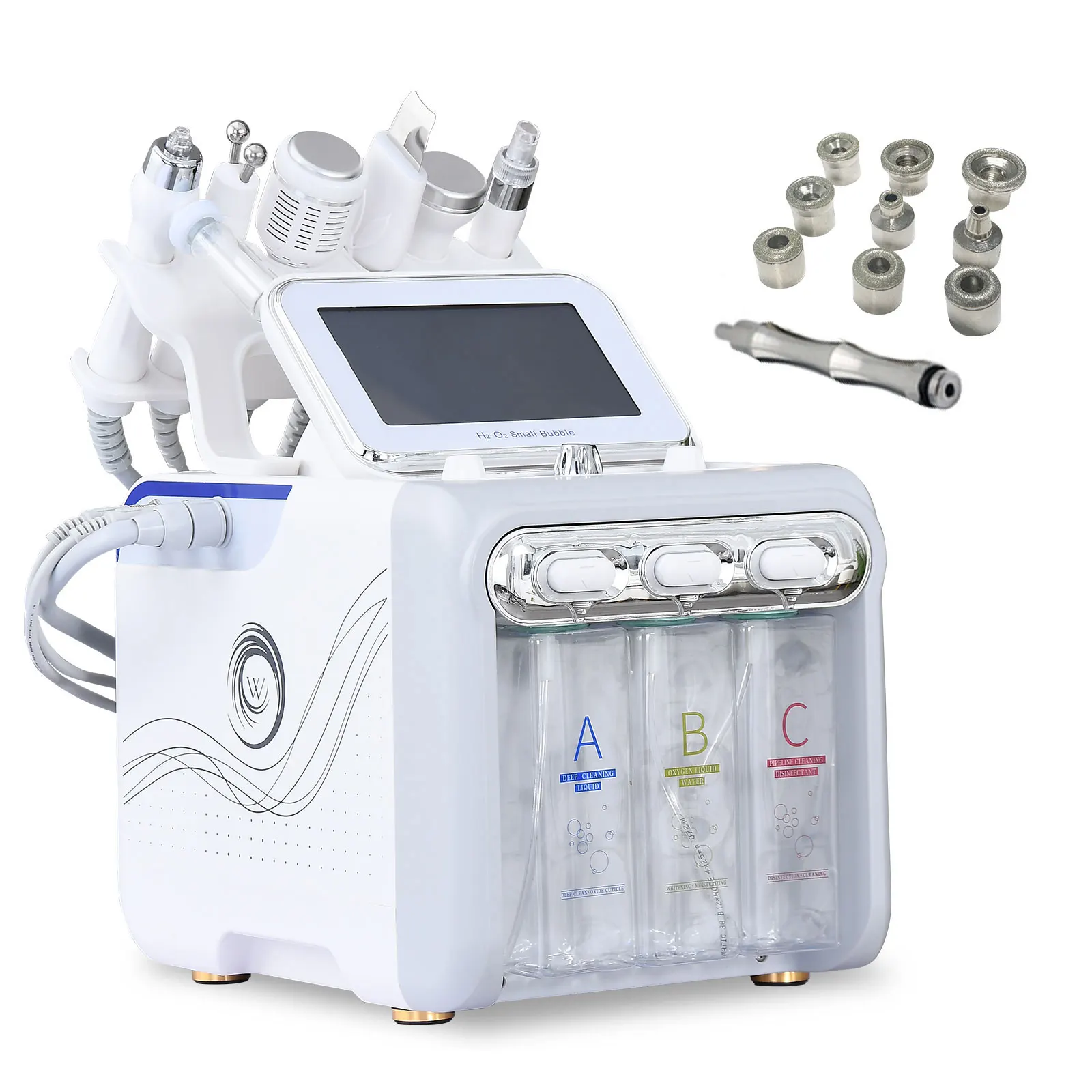 Máquina facial hidro 7 en 1 H2O2, máquina facial de belleza Hydra, muy vendida.
