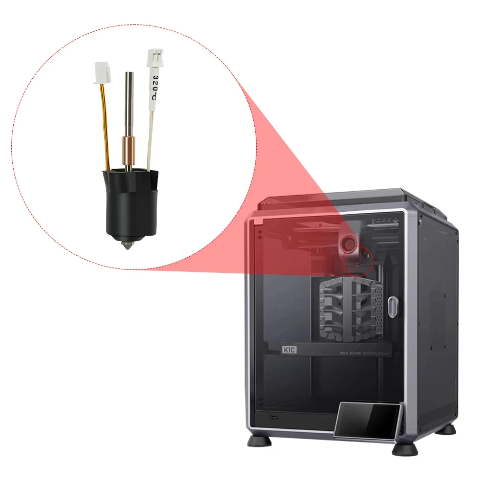Kit de Bloque de Calentamiento Cerámico para Creality K1C K1 Max, Piezas de Impresora 3D, Kit de Boquillas de Cambio Rápido, Resistencia al Calor del Hotend