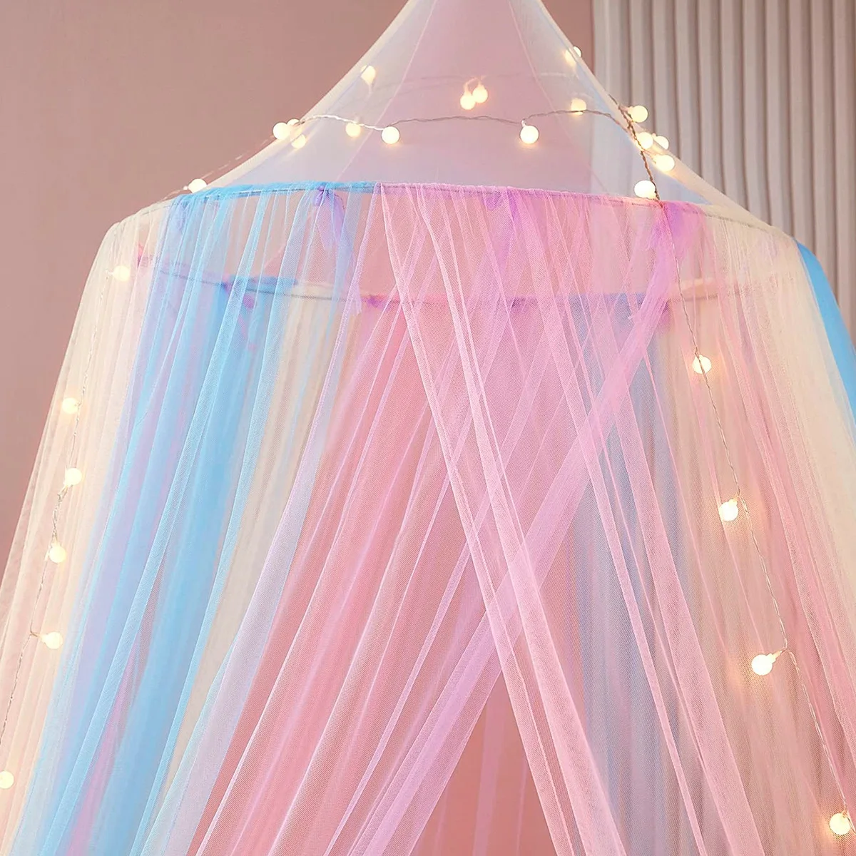 Redecillas de cortina para dormitorio de bebé, mosquitera de princesa arcoíris para cuna, dosel para cama de recién nacidos, tienda de cama para niños, decoración de habitación