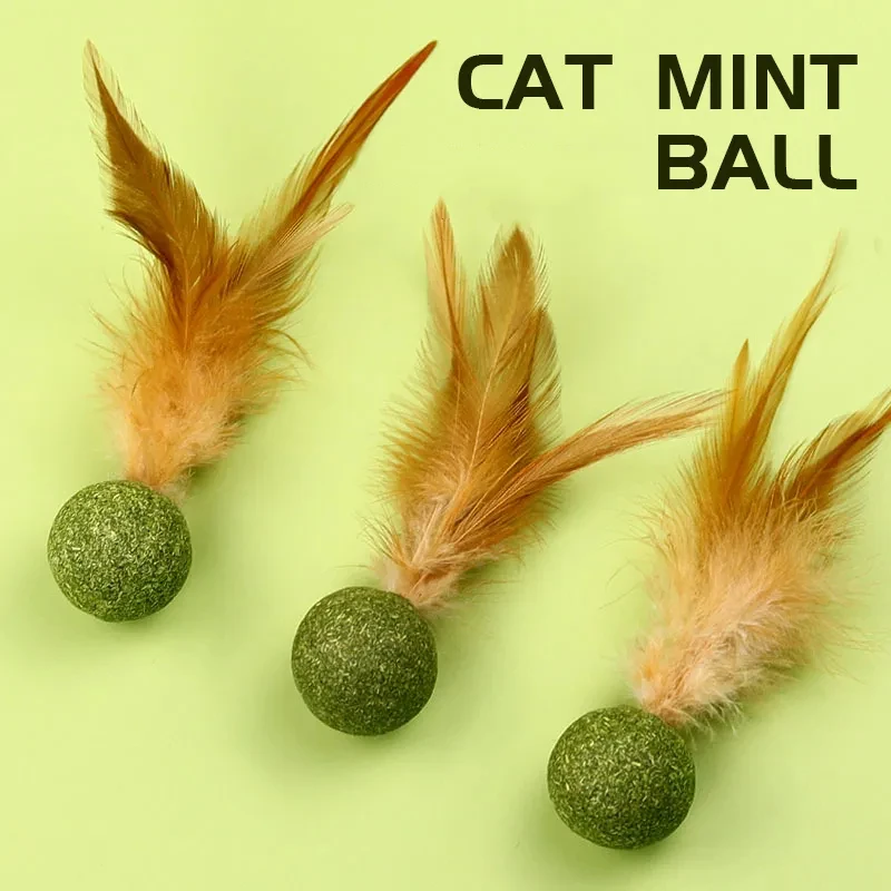 Juguetes de hierba gatera para mascotas, Bola de hierba gatera comestible, seguridad, gato saludable, menta, gatos, juego de persecución en casa, productos de juguete, dientes limpios, bola de menta para gatos