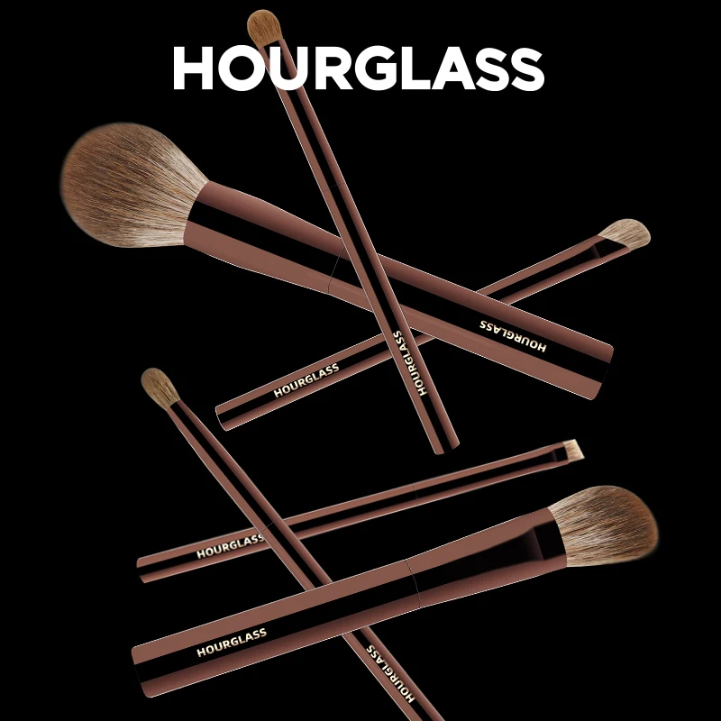 Juego de brochas de maquillaje de reloj de arena, 10 sombras de ojos suaves y prácticas, corrector, estuco, brochas de maquillaje facial para el cuidado