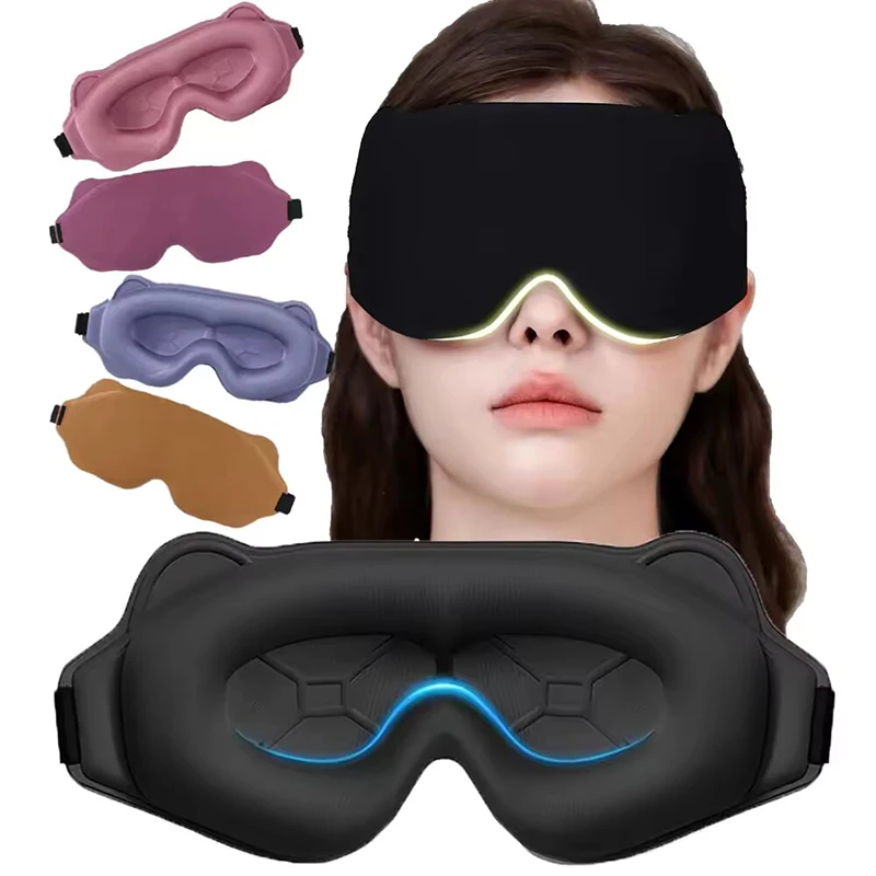 Antifaz 3D Contorneado con Peso para Dormir de Lado, Suave y Cómodo, 100% Bloqueo de Luz, Sin Presión en los Ojos, para Hombres y Mujeres