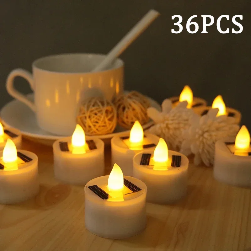 Velas LED Solares, Velas sin Llama para Exteriores, Impermeables, Recargables, para Decoración de Jardín, Hogar y Fiestas