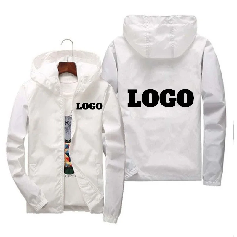 Chaqueta impermeable con logotipo de marca personalizado para hombre, cortavientos cálido, ropa informal, 6Xl talla grande, verde, negro, rojo, para exteriores, otoño