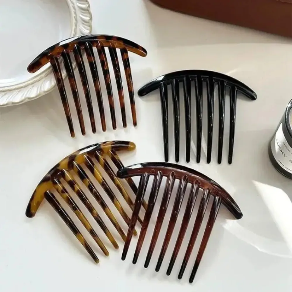 Horquilla Francesa en Forma de U con Peine para Moño para Mujer, Horquilla Sencilla de Siete Dientes, Peine Versátil, Accesorios para el Cabello
