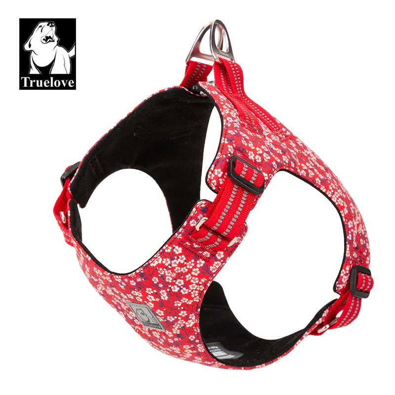 Arnés para Mascotas Truelove, Arnés Floral para Perros, Tipo Chaleco, Cadena para Pasear Perros, para Cachorros y Gatos Pequeños y Medianos, de Algodón Estampado TLH1912
