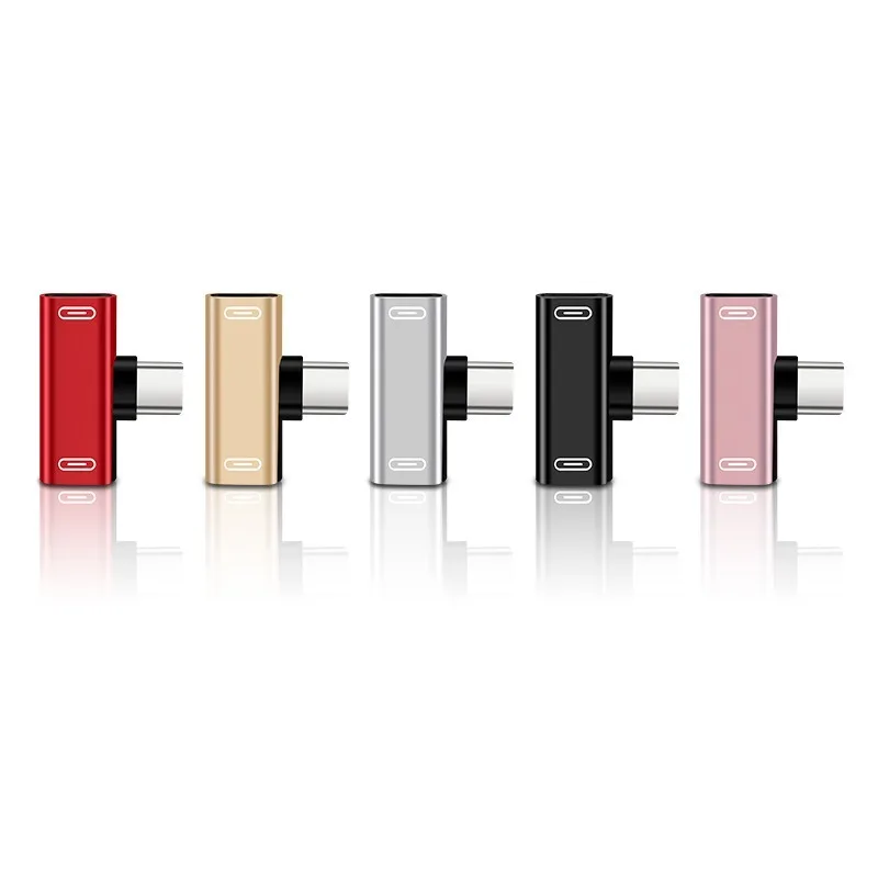 Divisor USB C tipo C macho a adaptador hembra doble tipo C 2 en 1, convertidor de cargador de auriculares para teléfono, puerto tipo C, 2/1 Uds.
