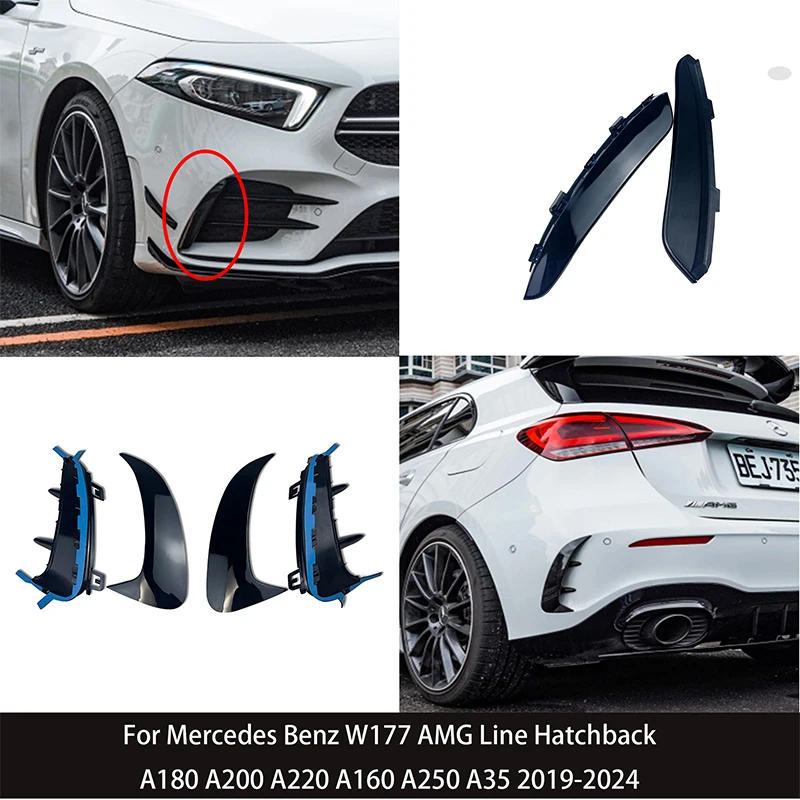 Parachoques trasero parpadeante para Mercedes Benz W177 AMG Line Hatchback A180 A200 A220 A160 A250 A35 2019, 1 par