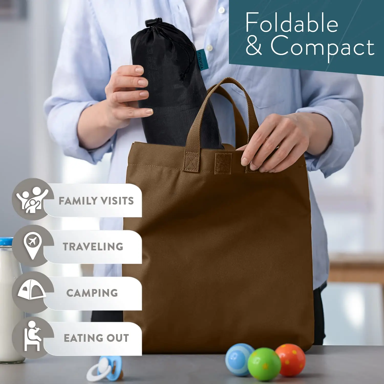 Arnés de asiento de seguridad portátil para silla alta de bebé para niños pequeños, funda de asiento de refuerzo fácil esencial para viajes de bebé para comer infantil