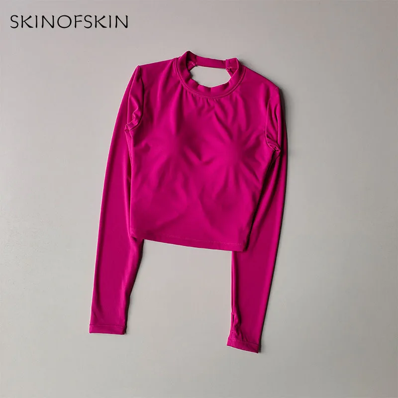 Top deportivo con espalda Sexy para mujer, traje de Yoga grande con espalda descubierta, camiseta de Fitness de manga larga picante para otoño e invierno, nuevo estilo