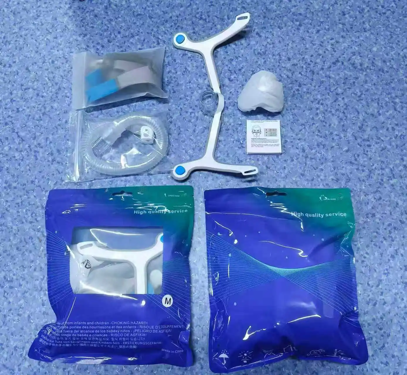Kit de Actualización de Mascarilla Nasal CPAP AirFit N20, Marco Reutilizable, Conjunto de Codo con Tubo y Cojín para el Cabeza, para Apnea del Sueño Thera