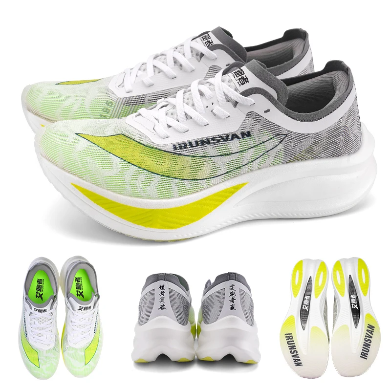 IRUNSVAN - Zapatillas de Running Profesionales para Hombre, con Placa de Carbono de Nailon, para Maratón, Deportivas, Ligeras, para Mujer, Zapatillas Deportivas