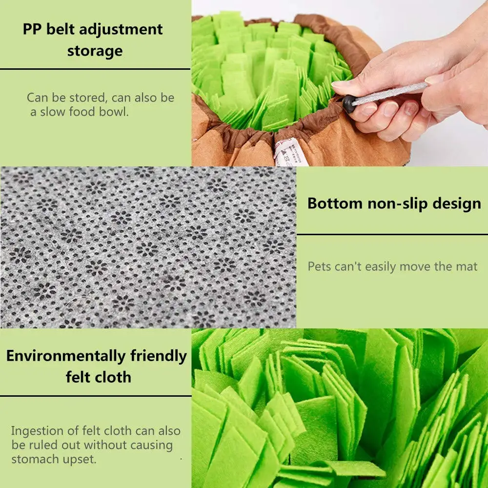 Estera Snuffle para mascotas para perros, juego interactivo de alimentación para el aburrimiento, fomenta las habilidades de forrajeo natural para gatos, perros, cuencos, uso en viajes