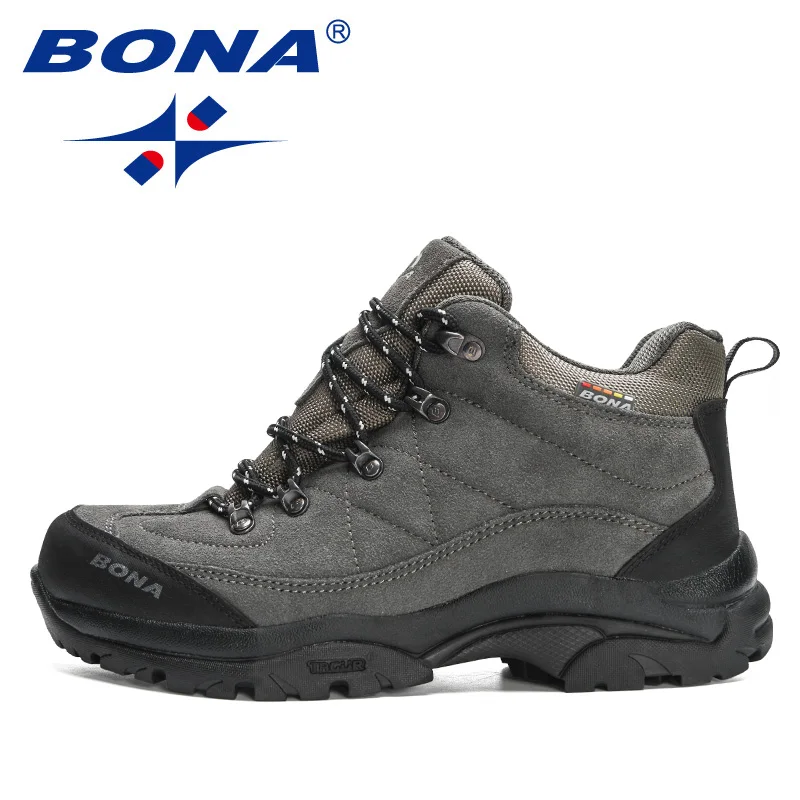 BONA, nuevos diseñadores, zapatos de senderismo transpirables antideslizantes y resistentes al desgaste para hombres, zapatos para caminar y trotar de alta calidad para exteriores, Mansculino