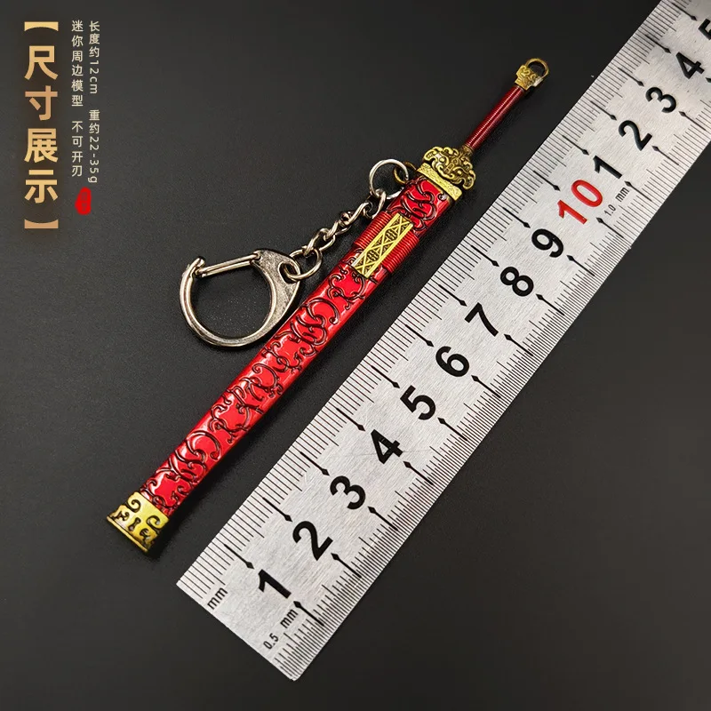 Mini Espada Antigua de Metal, Llavero Retro, Colgante de Arma China Antigua, Adorno para Mochila, Espada Xuanyuan de Escamas Invertidas, Coleccionable