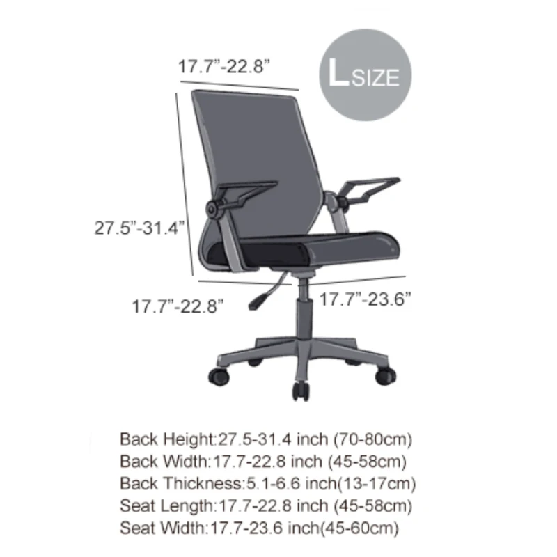 Fundas de terciopelo para silla de oficina en casa, fundas elásticas para silla de escritorio de ordenador, espalda media-alta, fundas universales para silla de jefe ejecutivo