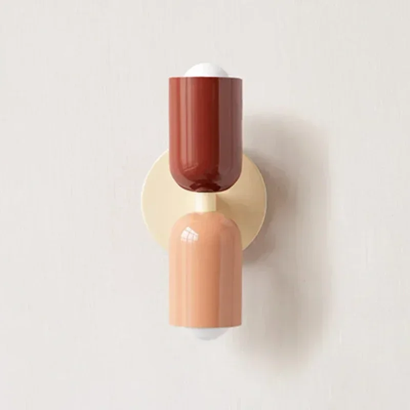 Lámpara de Pared Colorida para Dormitorio, Lámpara de Pared Nórdica para Sala de Estar, Pasillo, Habitación Infantil, Lámpara de Decoración de Interiores para el Hogar Estilo Macaron