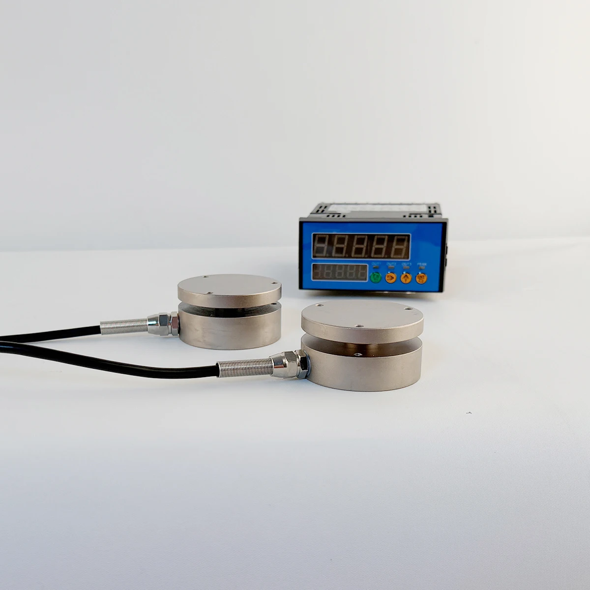 Sistema de Control Industrial con Sensor de Pesaje de Fuelle Redondo de 10kg-5T e Indicador Digital con 3 Salidas de Alarma por Relé