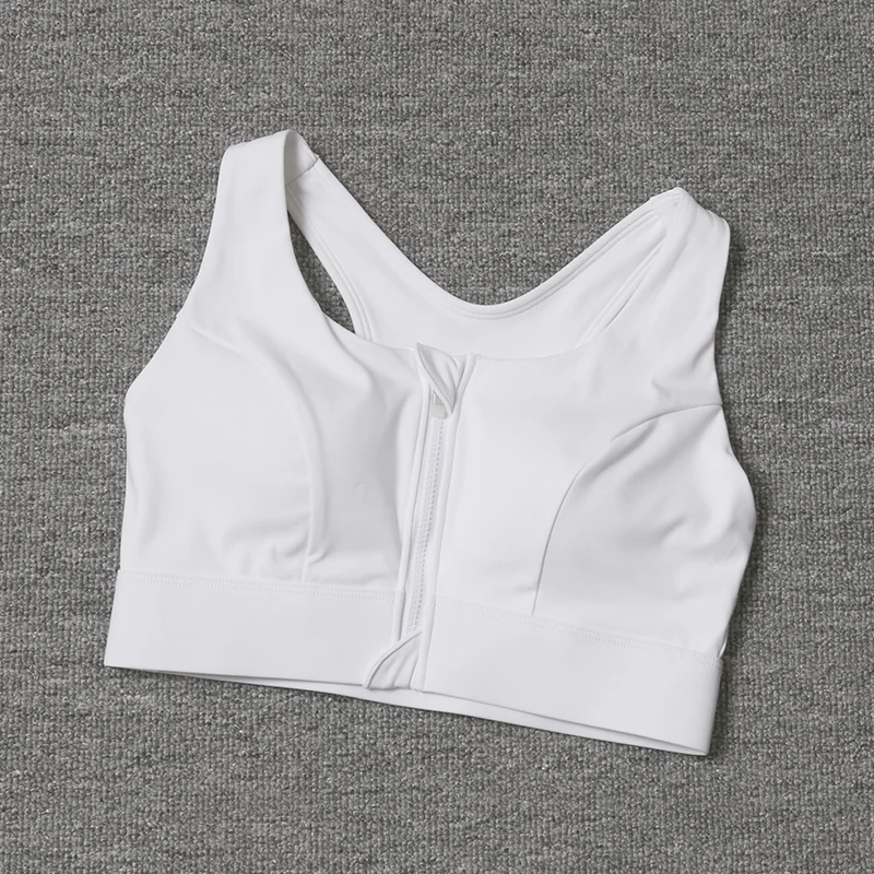 Nuevo sujetador deportivo para mujer 2026 con cremallera frontal ajustable, alta resistencia, a prueba de golpes, fruncido, sexy y con espalda cruzada para entrenamiento.