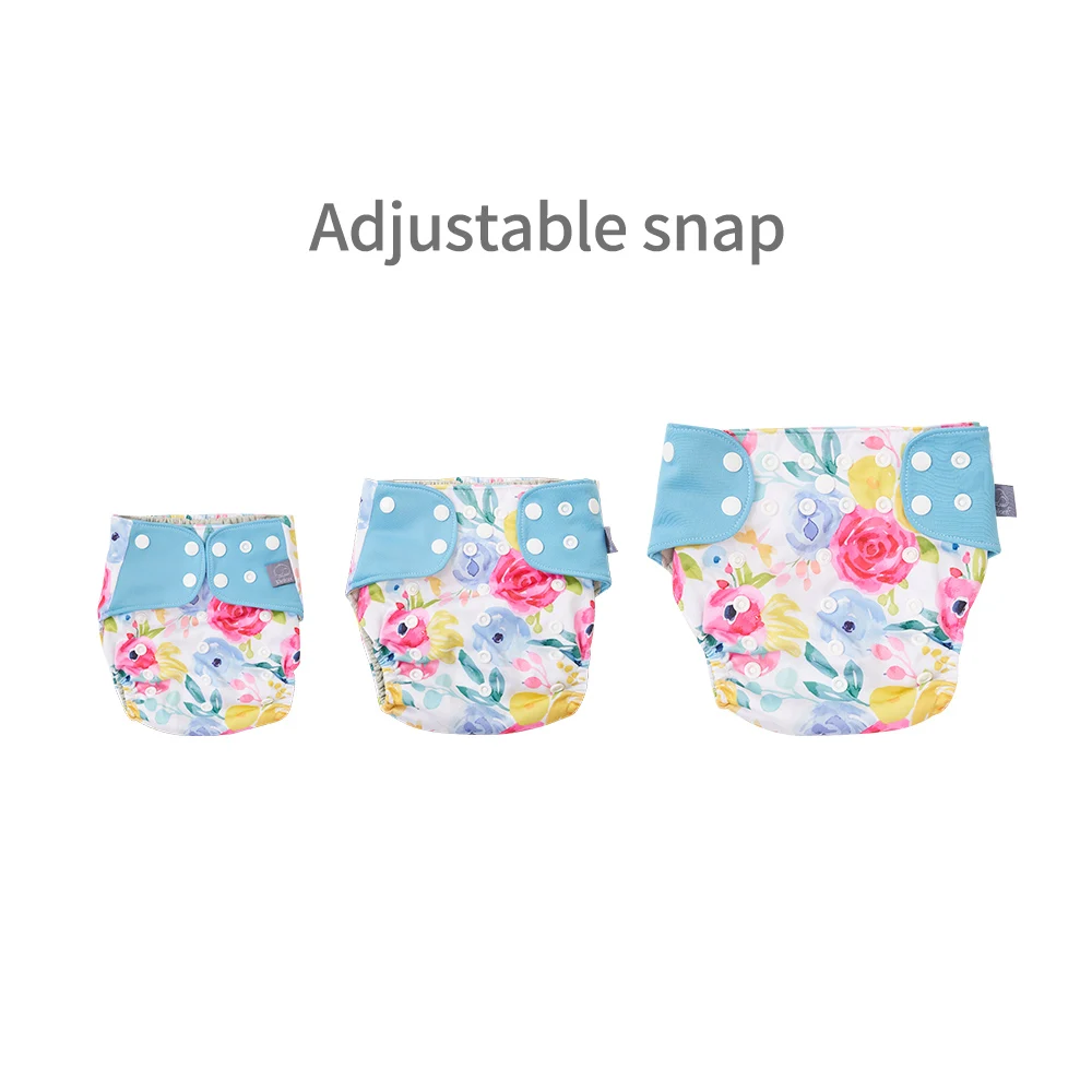 Pañal de tela impermeable para bebé Elinfant con 4 absorbentes, hueso interior de tela de malla para pañales de tela de bolsillo ecológicos lavables de 3-15kg