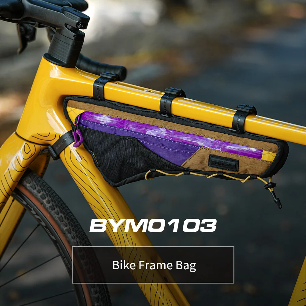 Bolsa para Cuadro de Bicicleta Rhinowalk de 1.7L, Bolsa Triangular de Almacenamiento para Bicicleta con Puerto para Cable, Cordón Elástico y Correa para el Hombro para Ciclismo de Montaña y Carretera