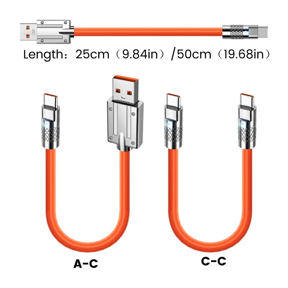 Cable USB C Corto de 25cm/50cm, Cable de Datos USB Tipo C a Tipo C de Carga Rápida para iPhone 16 15 Samsung Xiaomi Huawei, Cable para Banco de Energía