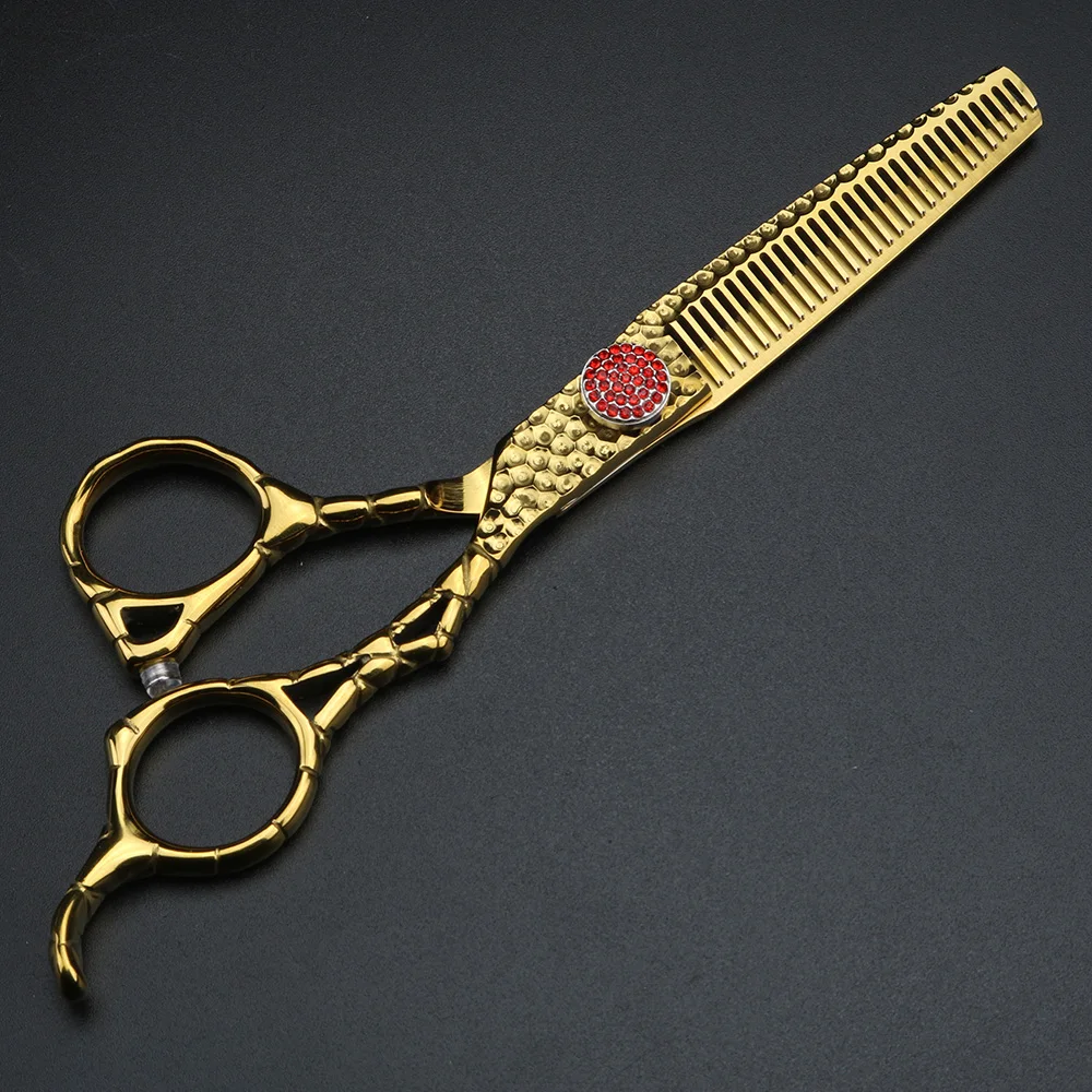 Tijeras para cabello forjado XUANFENG, tijeras de corte y adelgazamiento de acero japonés 440C de 6 pulgadas, tijeras de peluquero