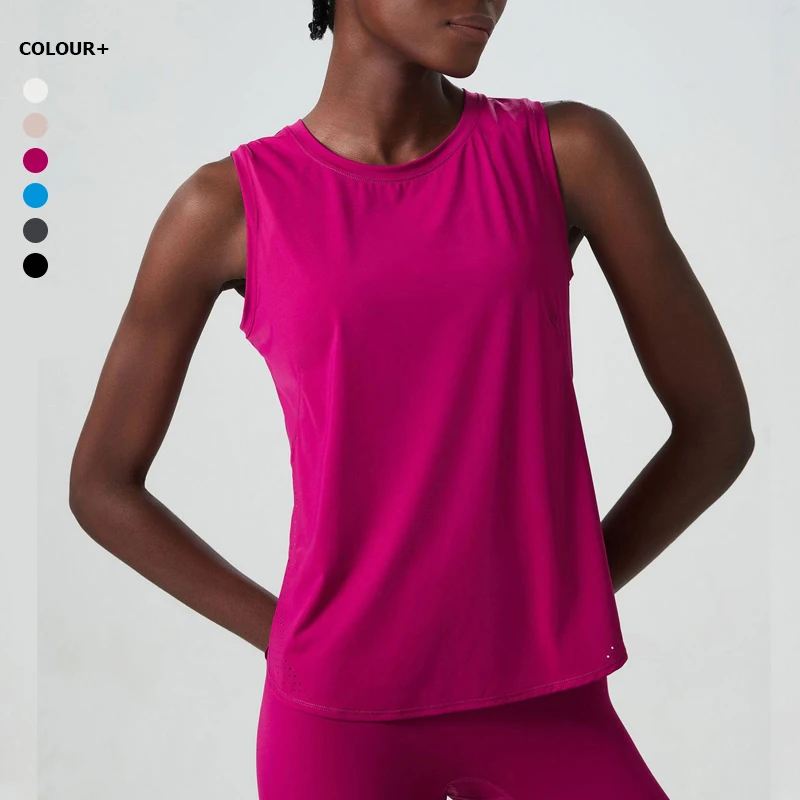 Camiseta de Yoga sin mangas para mujer, camiseta holgada sin mangas para correr y Fitness, chaleco de gimnasio transpirable de secado rápido, ropa deportiva de entrenamiento para mujer