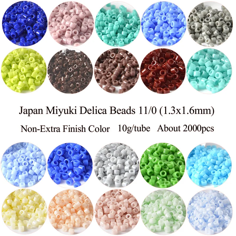 11/0 Miyuki Japón Delica Beads colores de acabado no Extra cuentas de semilla de vidrio para manualidades DIY joyería fabricación de pulseras