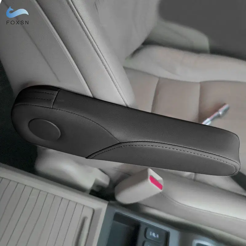 Funda de reposabrazos para asiento de coche, cubierta de cuero de microfibra negra para Honda CRV 2007 2008 2009, reposabrazos lateral derecho e izquierdo, embellecedor de manija