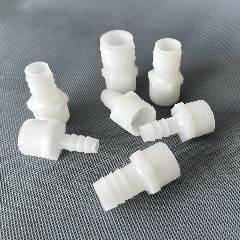 Rosca de 3/4 pulgadas a púas, conector de manguera de plástico de 10/12/14/16/18/20/25mm, accesorio de manguera, sistema de riego por goteo, acoplador de tubería