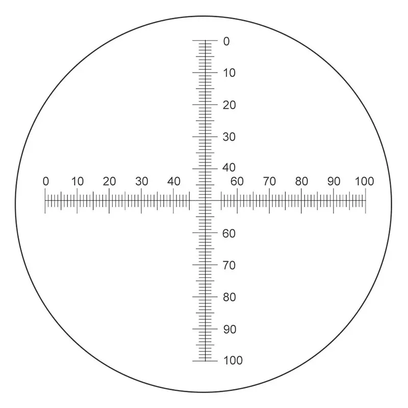 DIV = micrómetro ocular de microscopio de 0,1mm para calibración de micrómetro de escenario, regla cruzada de rallado, diapositiva de escala 10x10