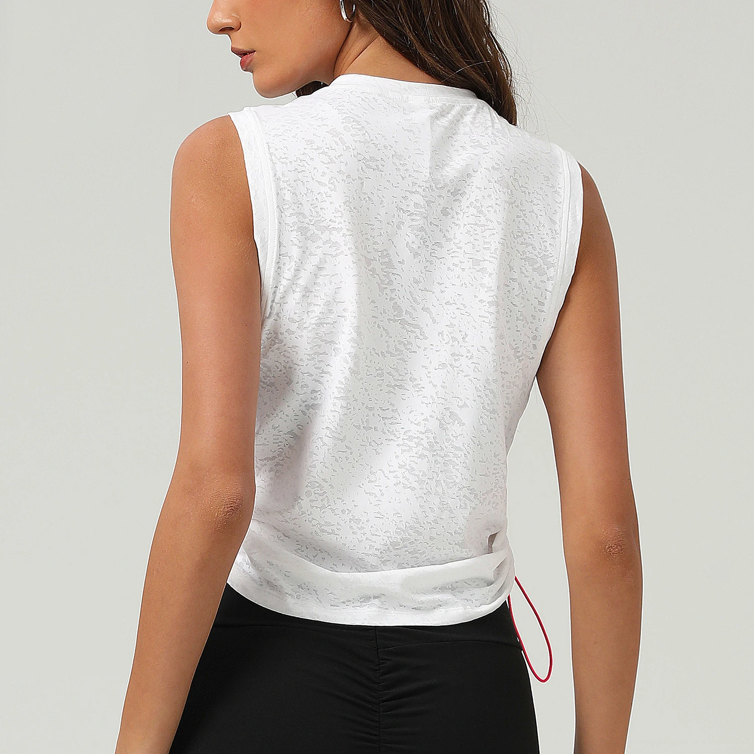 Camiseta de Yoga sin mangas para mujer, Top holgado de Color sólido para correr, chaleco de gimnasio transpirable de secado rápido, ropa deportiva femenina, ropa de entrenamiento