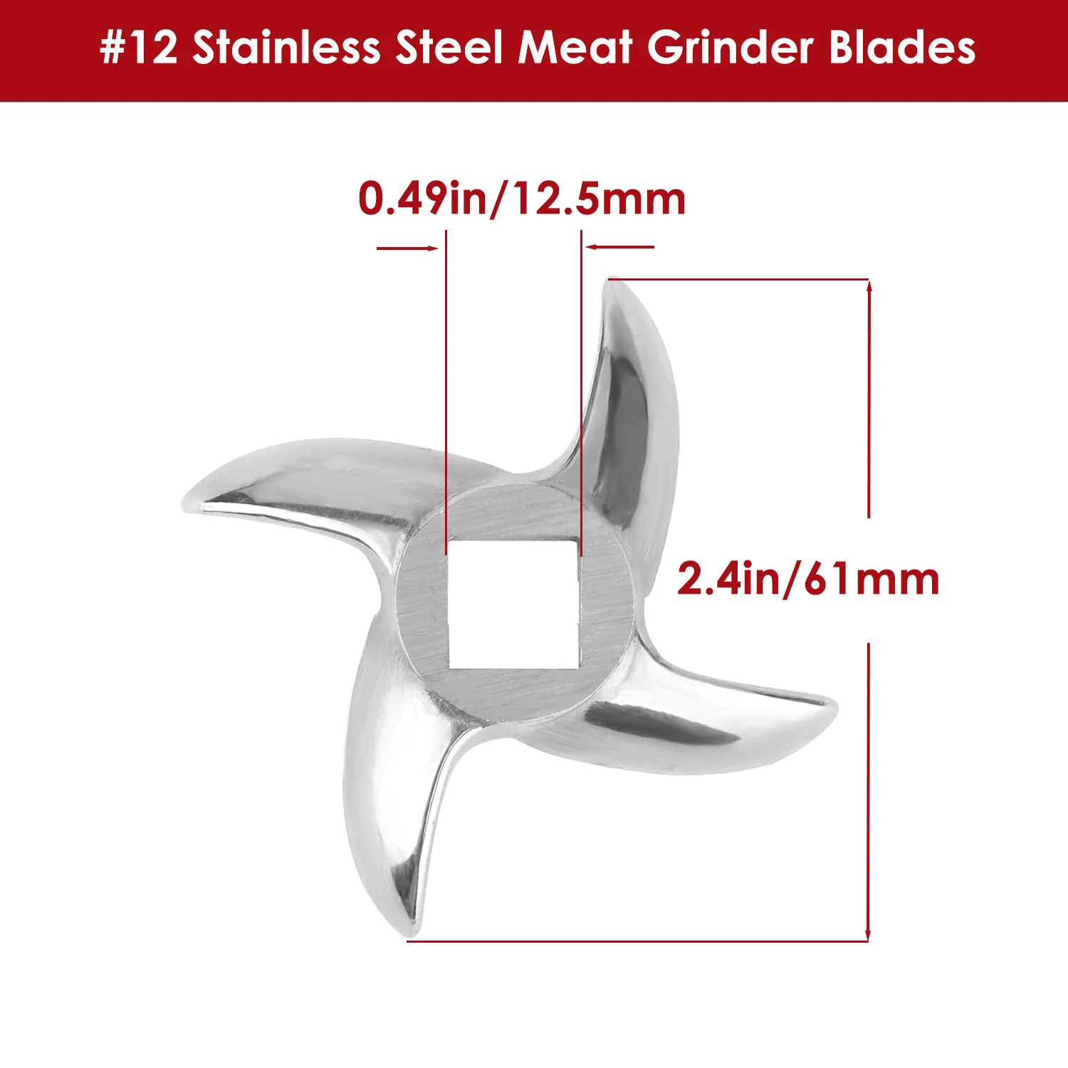 1/2 piezas # 12 accesorios para picadoras de carne, cuchillas de acero inoxidable, discos para picadoras, repuesto para # 12 Molinillos