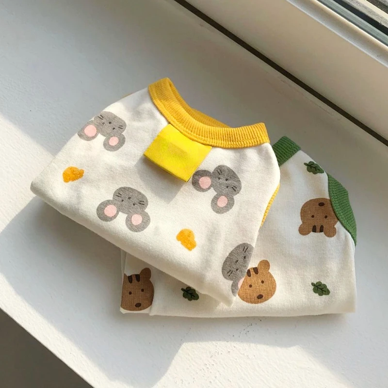 Ropa para perros, chaleco de verano para cachorros, jersey fino de Pomerania, camiseta con estampado de oso, ropa de dibujos animados de peluche, productos para perros XS-XL