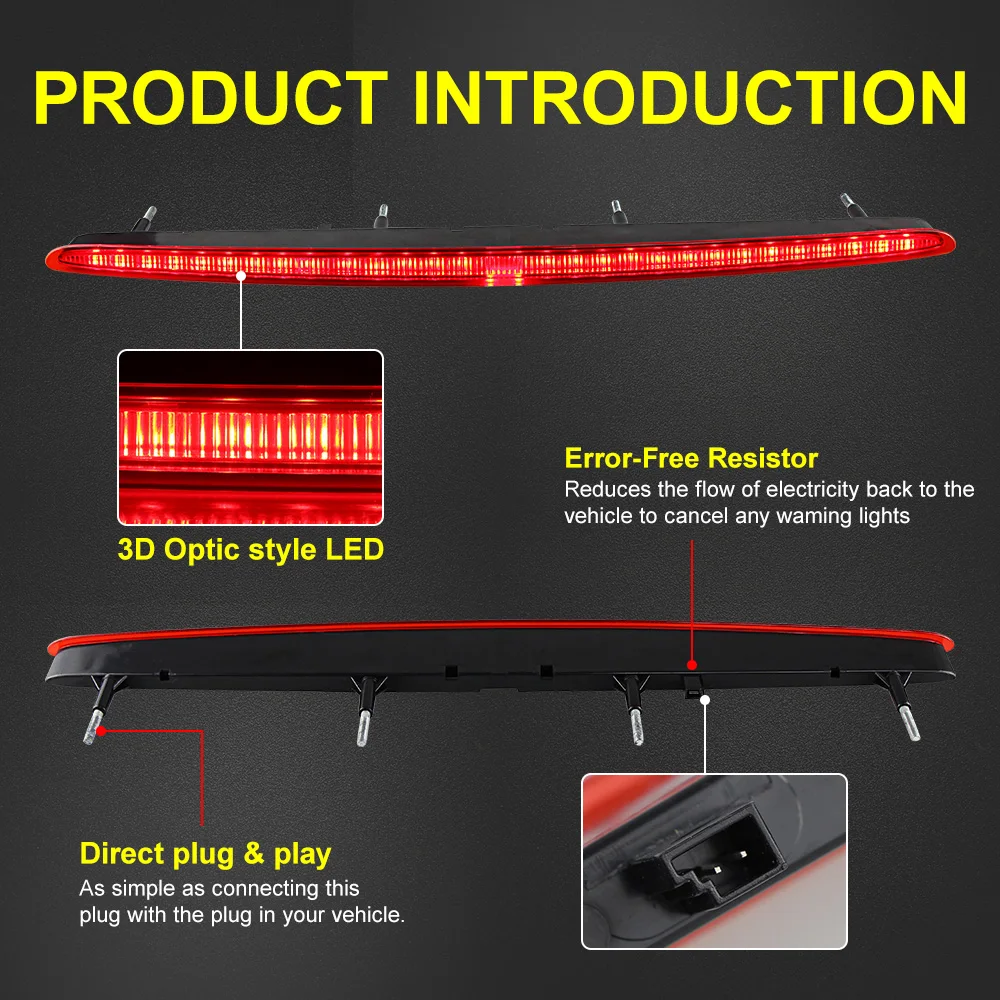 Para BMW 1 Series 128i 135i M E82 E88 2007-2013 lente roja ahumada LED maletero trasero tercera luz de freno accesorios de coche 63257164978