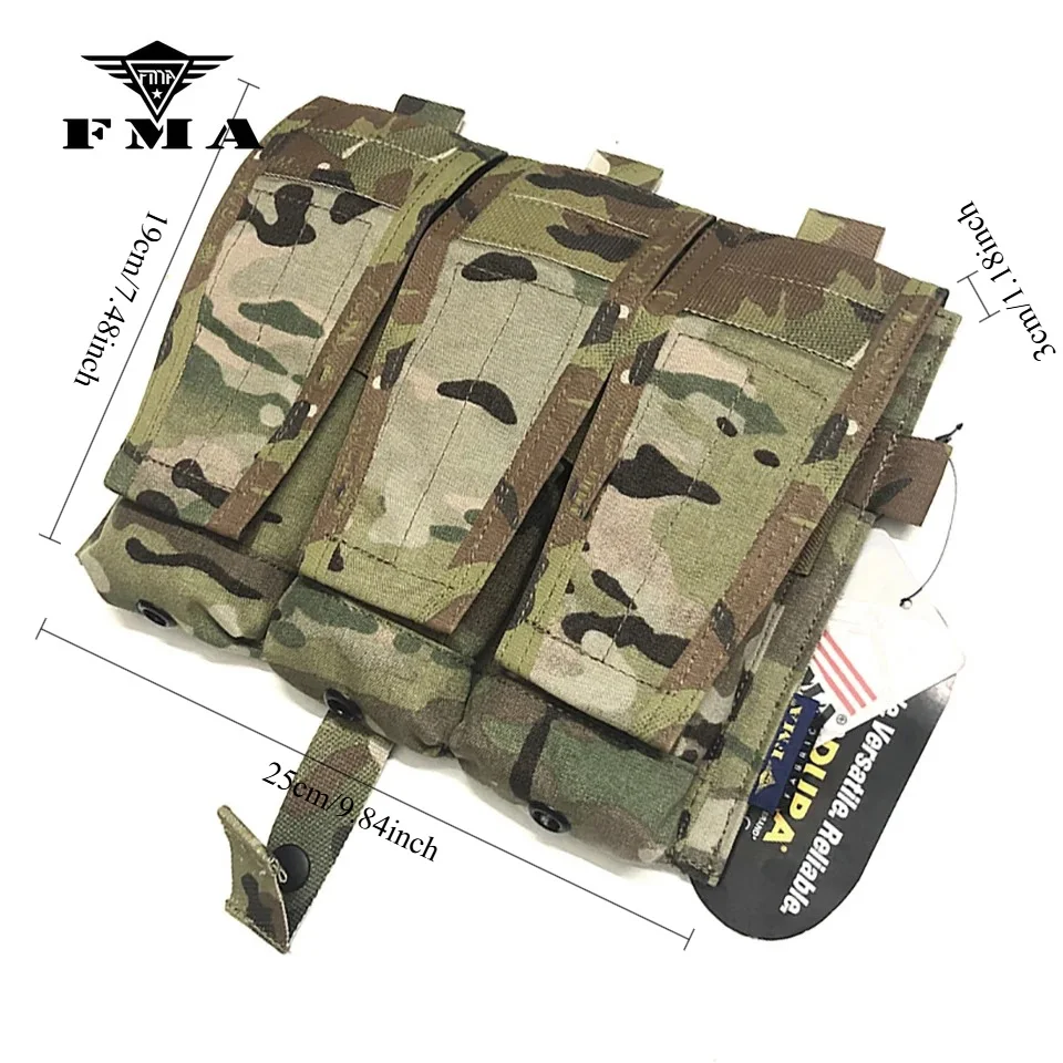FMA M4 5,56 bolsa para revistas tríada MC Airsoft bolsa táctica Mag para chaleco táctico AVS JPC chaleco Molle Panel frontal