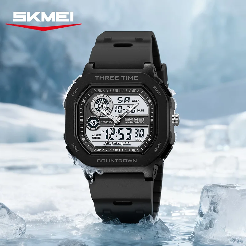 SKMEI 2641 Nuevo Reloj Digital Deportivo de Doble Pantalla para Hombre, Reloj Militar Electrónico Multifuncional a Prueba de Agua, Reloj Hombre